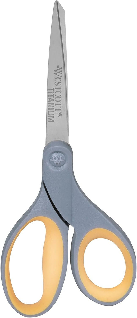 Westcott Pointed Titanium Bonded Scissors with Soft Grip Handles