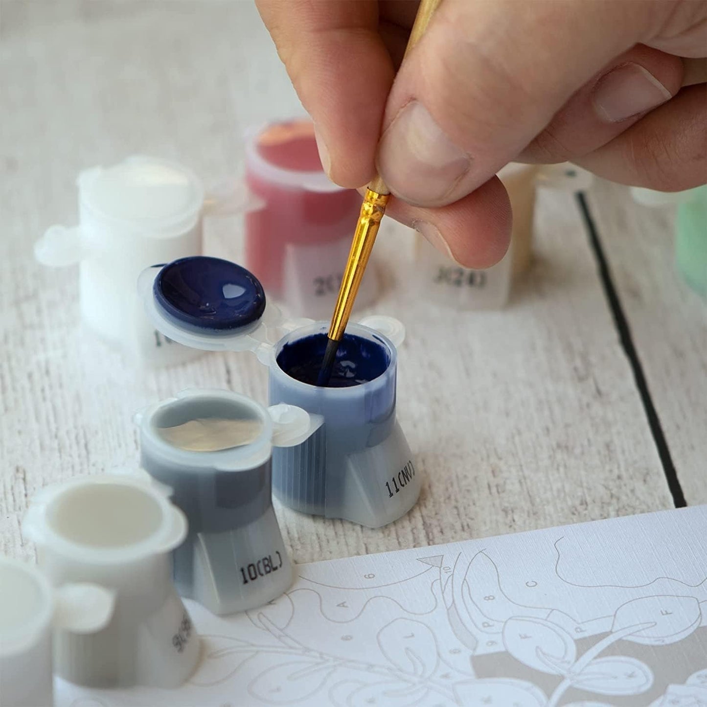 DIMENSIONS PaintWorks Flowering Jars Acrylic Paint by Number Set for Adults and Kids, Finished Project 20" x 14", Multicolor 11 Piece