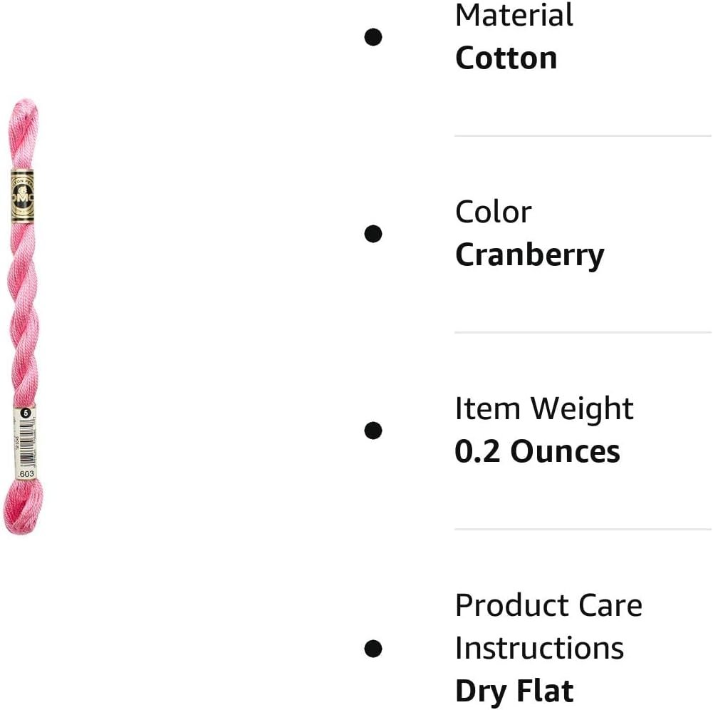DMC 115 5-603 Pearl Cotton Thread, Cranberry, Size 5