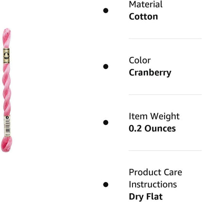 DMC 115 5-603 Pearl Cotton Thread, Cranberry, Size 5