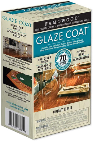 FamoWood 5050080 Glaze Coat Epoxy Kit - 1 Quart, Clear