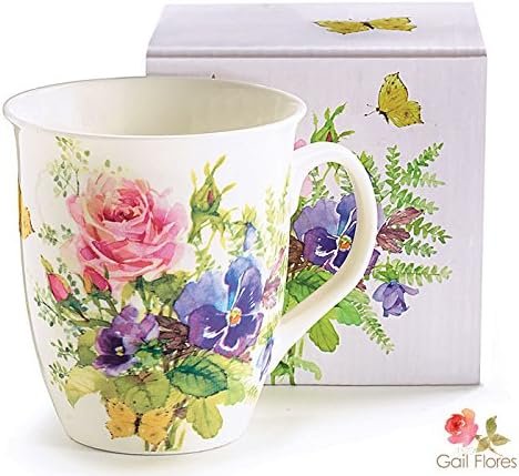 BURTON & BURTON Porcelain MUG ABUNDANT BLOOMS Holds 16 oz.