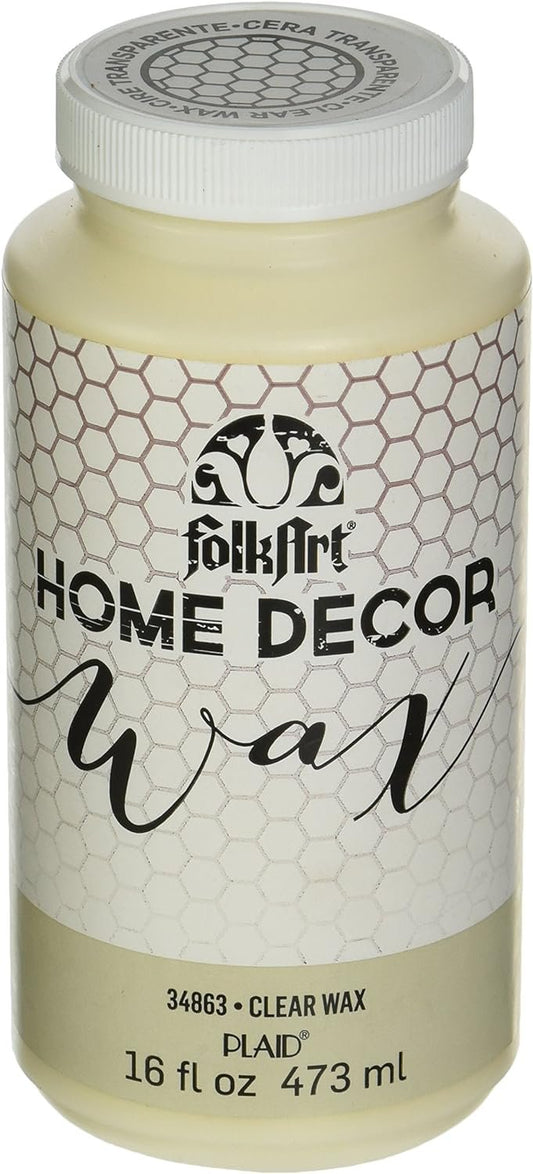 FolkArt Home Decor Chalk Furniture & Craft Paint in Assorted Colors, 16 ounce, Clear Wax