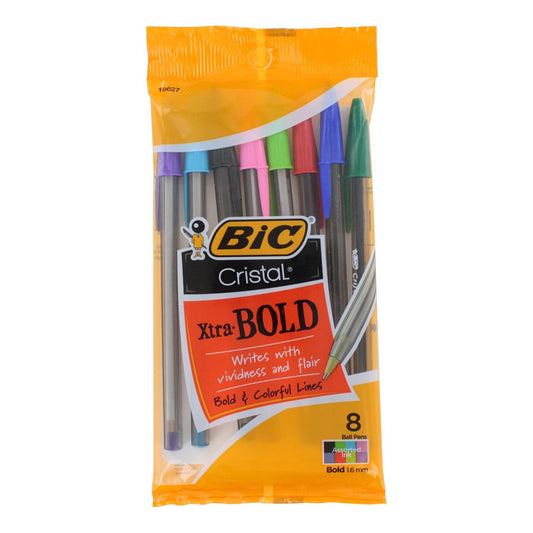 Bic Usa Inc BICMSBAP81 19627 Bic Cristal Xtra Bold Pack Of 8