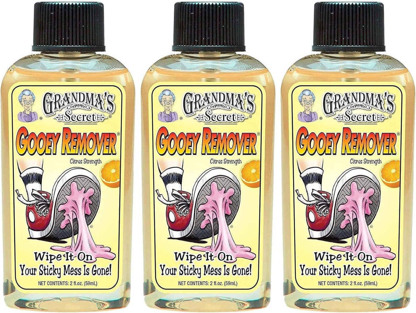 Grandma's Secret Gooey Remover 2 Ounce - Citrus Strength Goo and Adhesive Remover - Easily Removes Gum, Oil, Crayon, Candle Wax, Glue, Adhesive, Tape and Sticker Residue