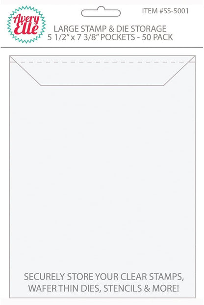 Avery Elle Stamp & Die Storage Pockets 50/Pkg Large 5 ½” x 7 3/8", Single Pack
