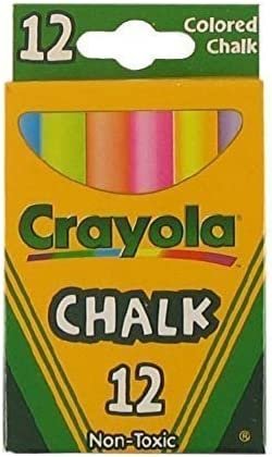 Crayola Non-Toxic White Chalk(12 ct Box) and Colored Chalk(12 ct Box) Bundle (2X Combo)