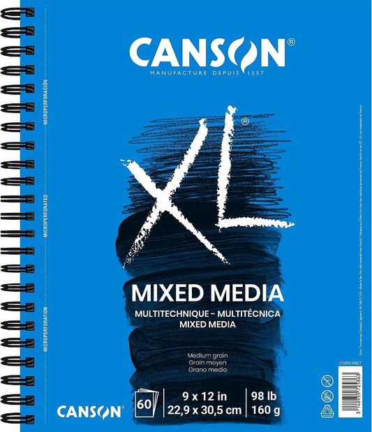 Canson 100510929 XL Series Mix Media Paper Pad, 98 Pound, 11 x 14 Inches, 60 Sheets