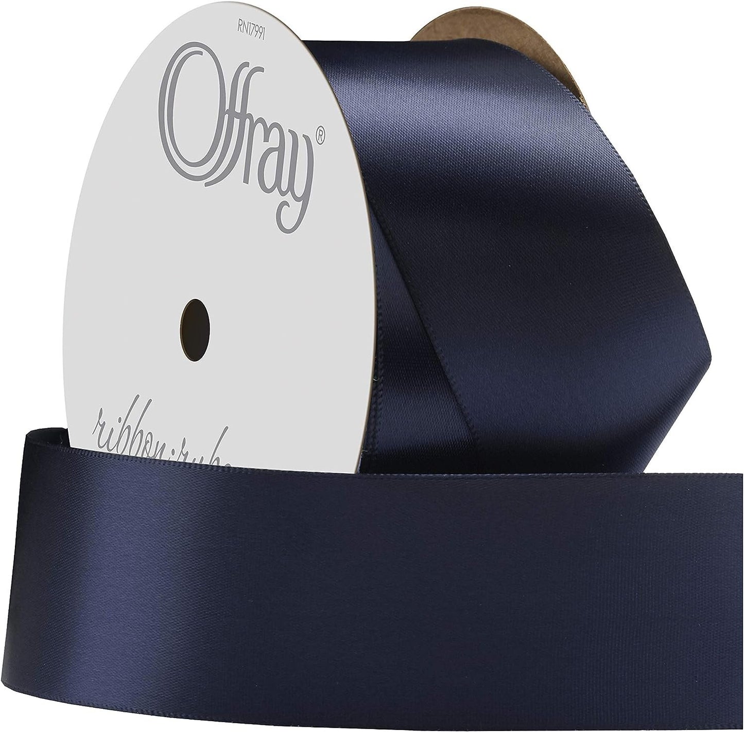 Berwick Offray 1.5" Single Face Satin Ribbon, Navy Blue, 10 Yds