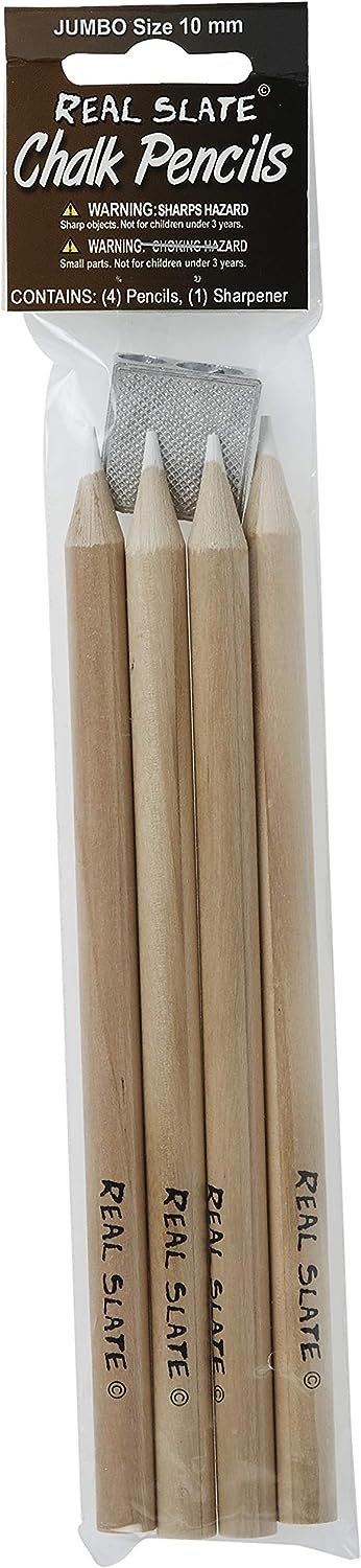 Pepperell SLTCLK01 Real Slate Chalk Pencils with Sharpener (5 Pack)