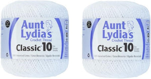 Aunt Lydia's Crochet Thread - Size 10 - White (2-Pack)