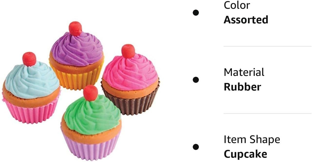 Lot Of 12 Pull Apart Assorted Color Cupcake Erasers