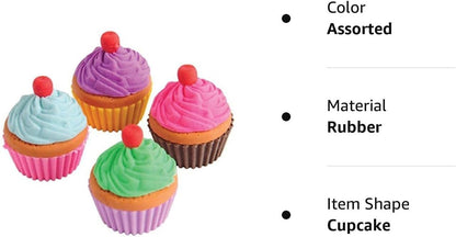 Lot Of 12 Pull Apart Assorted Color Cupcake Erasers