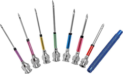 SINGER 8 Piece Punch Needle Embroidery Kit with 7 Assorted Size Punch Needle Heads, Interchangeable Handle, and Punch Needle Storage Case