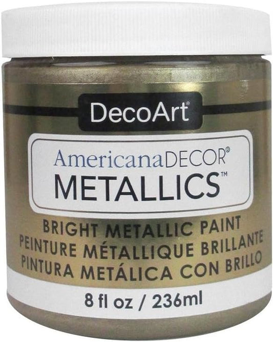 Decoart Ameri Deco MTLC SteSilver Americana Decor Metallics 8oz Slvr, 8 Fl Oz (Pack of 1), Sterling Silver