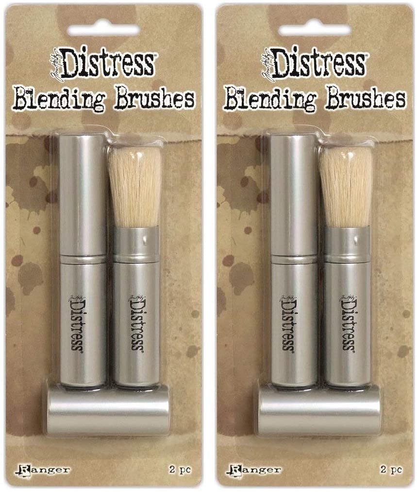 Tim Holtz Distress Blending Brushes - Two Packages - 4 Brush Bundle and pixiss Brushes