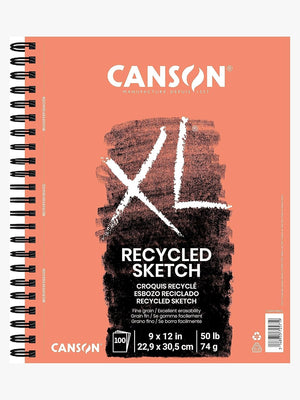 Sandylion XL Recycled Sketch Pads 9 in. x 12 in. pad of 100 Sheets Wire Bound Side