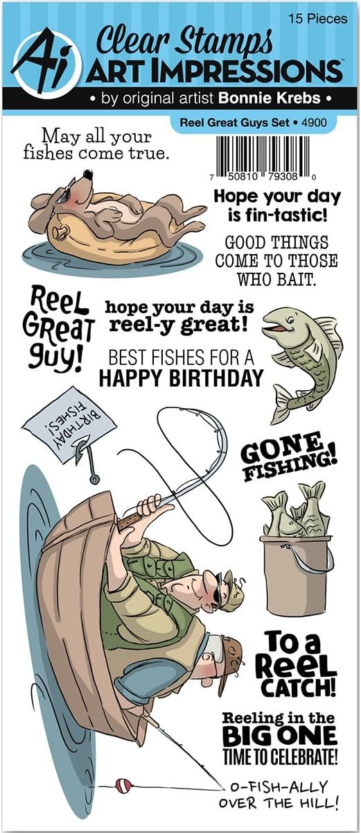 Art Impressions Work & Play Clear Stamp Set Reel Guys (4900)