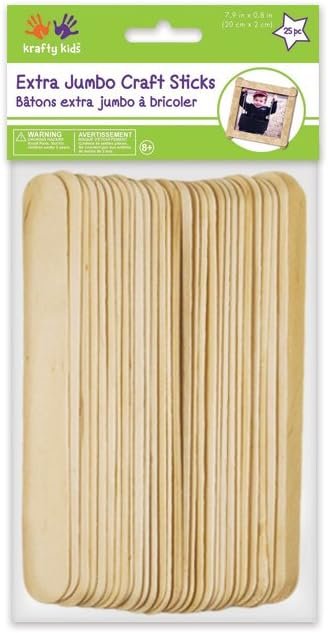 Extra Jumbo Craft Sticks-Natural 7.9 inch x 0.8 inch 25/Pk