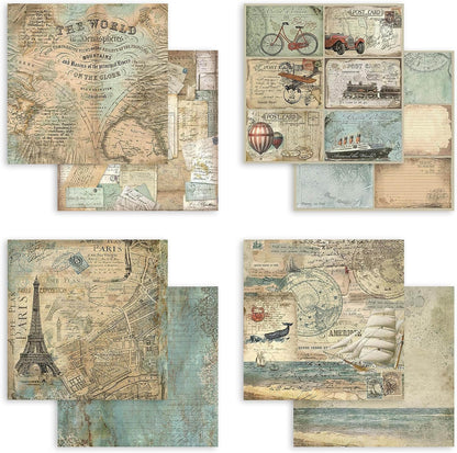 STAMPERIA INTERNATIONAL, KFT PAPER PAD 8X8 10PK AROUND THE, 20.3 x 20.3 (8" x 8"), Multicoloured