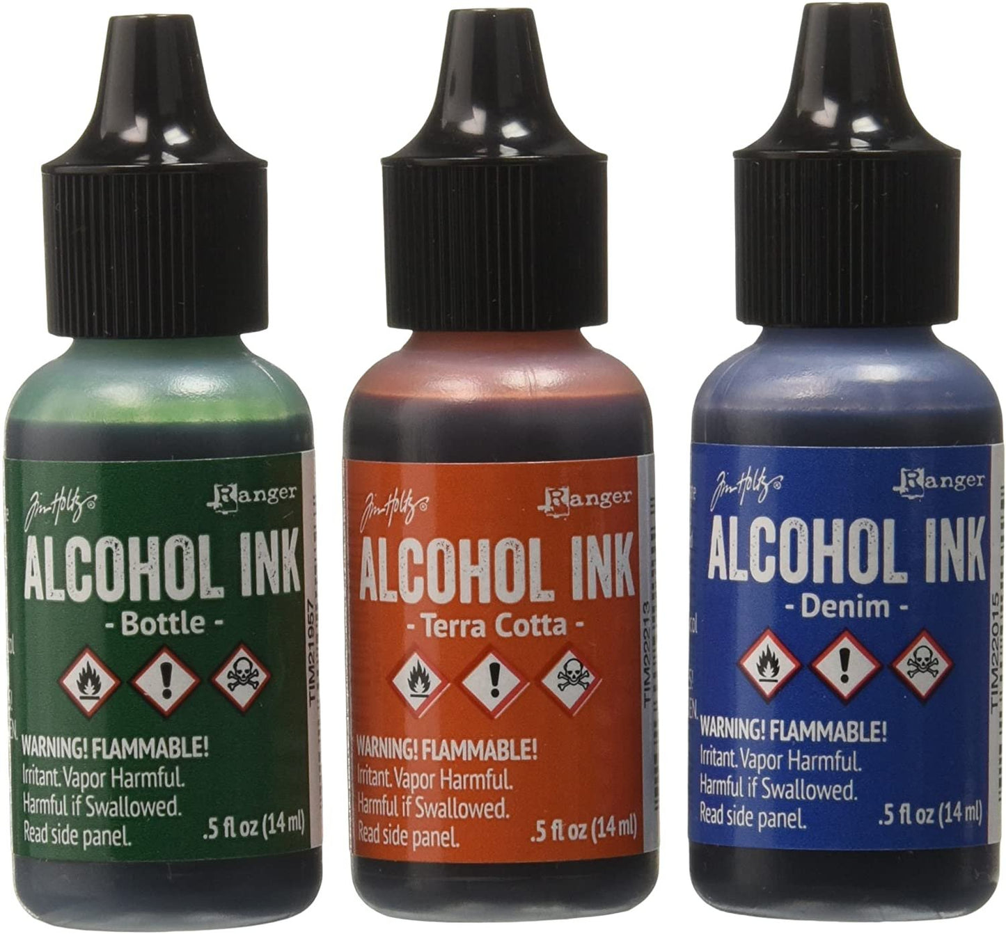 Ranger Adirondack Alcohol Ink 1/2-Ounce, 3-Pack, Rustic Lodge, Bottle/Terra Cotta/Denim