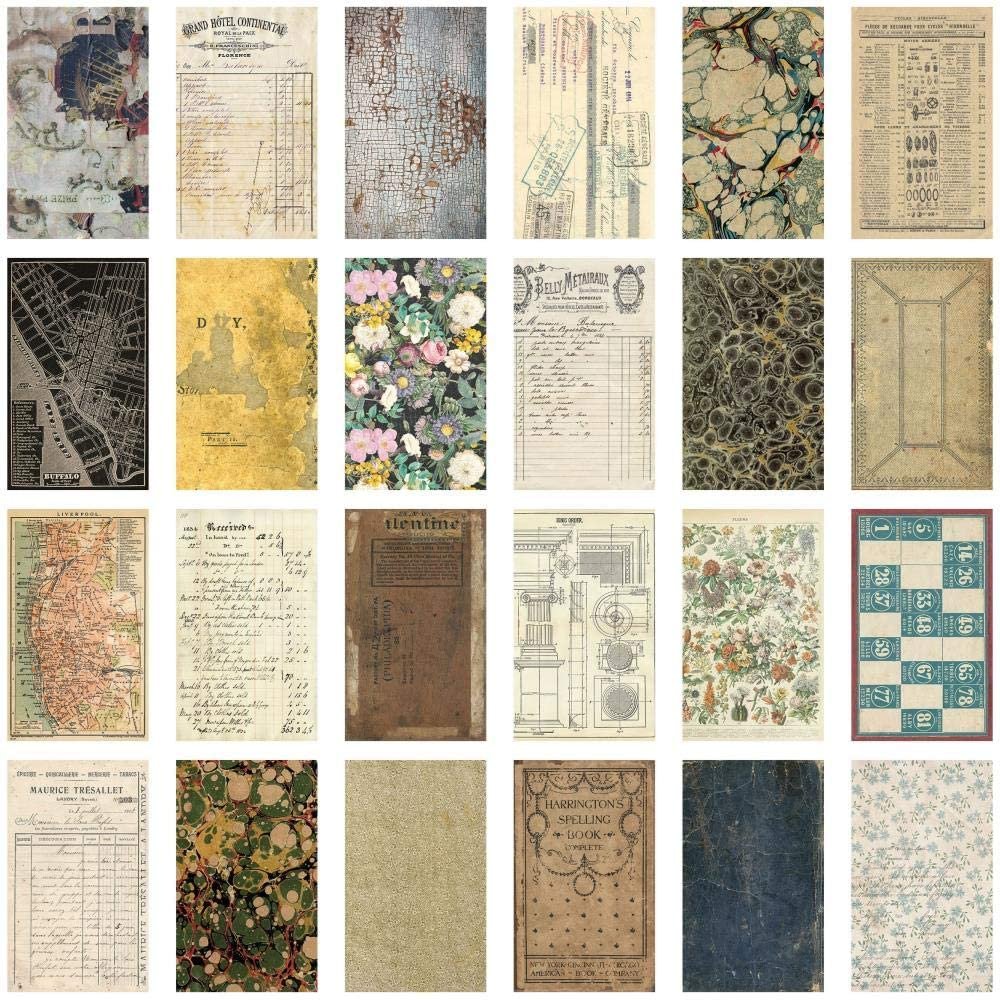 Tim Holtz Backdrops 2021 Set - Backdrops Volume #1 and Volume #2 - 6x10 Decorative Papers