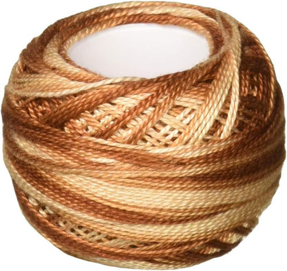 DMC Pearl Cotton Ball Size 8 87yd, Variegated Tan/Brown