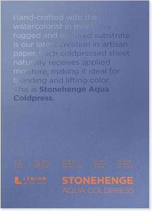 Stonehenge Aqua Watercolor Block, 140lb. Coldpress, 7x10 inches, White, 15 Sheets (L21-SQC140WH710)