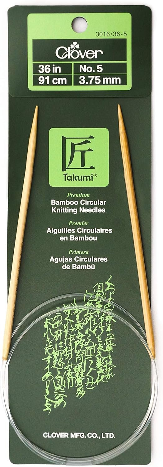 Clover 3016/36-05 Takumi Bamboo Circular 36-Inch Knitting Needles, Size 5