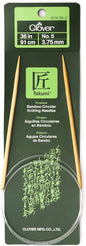 Clover 3016/36-05 Takumi Bamboo Circular 36-Inch Knitting Needles, Size 5