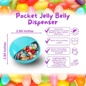 Jelly Beans Individual Packs (1.9oz, 3-pack) and Mini Candy Dispenser (7.5cm x 2.5cm) - Unpredictable Flavors - Jelly Belly Refill Packs for Bean Boozled - Pocket Size Travel Case for Desktops