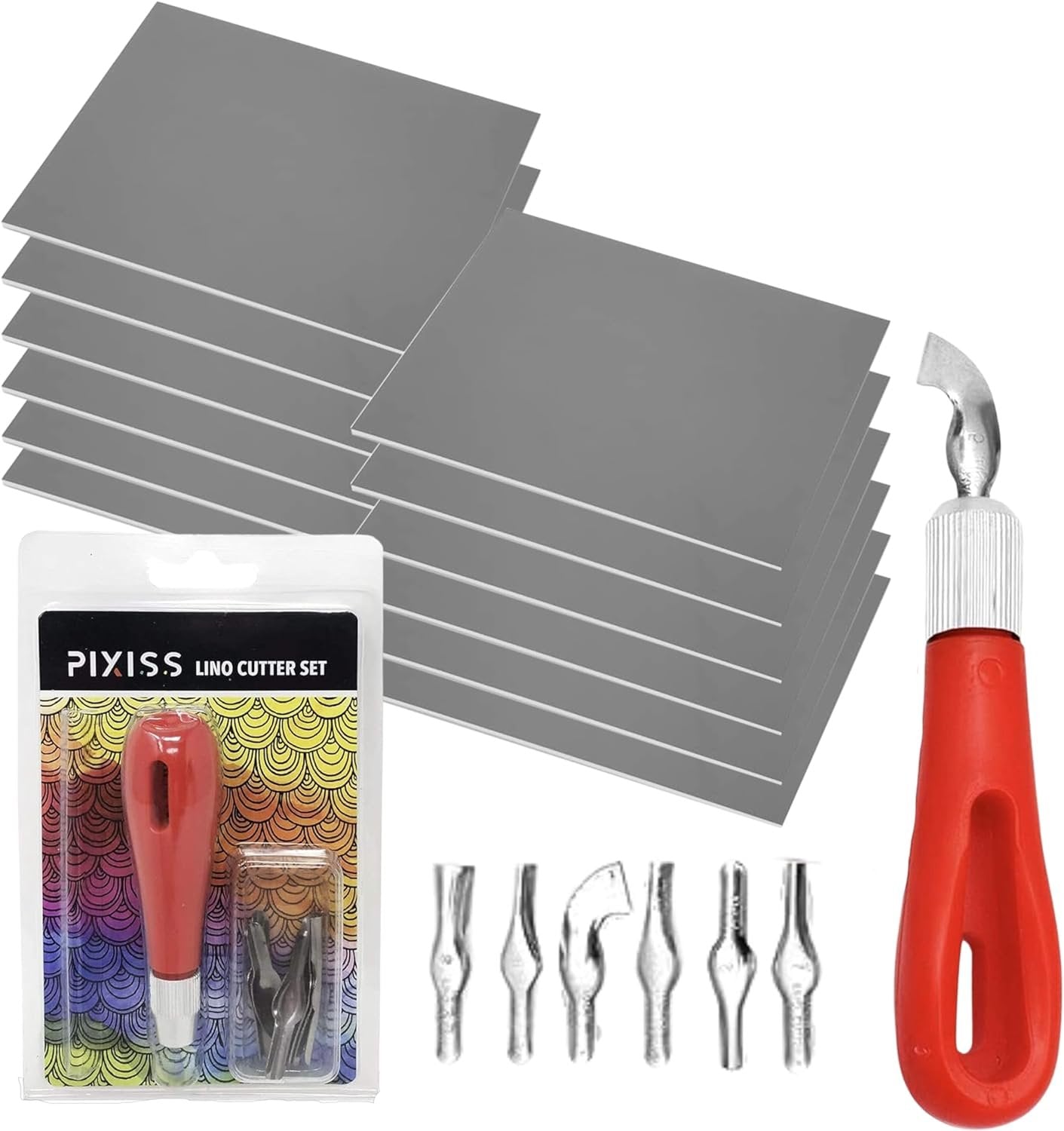 Linoleum Blocks for Printmaking (12pack) and Stamp Carving Tool - Prin –  Pixiss
