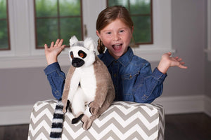 Wild Republic Ring Tailed Lemur Plush, Stuffed Animal, Plush Toy, Gifts for Kids, Cuddlekins 12 Inches