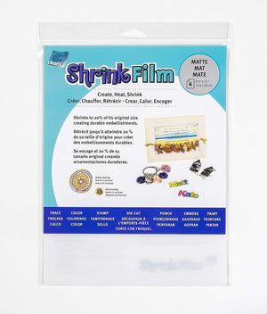 Grafix Film Assorted, 8.5 x 11”, Pack of 6, Opaque Sheets, Design Your Art and Shrink It to Create Jewelry, Embellishments, Paper, 6 Fl Oz