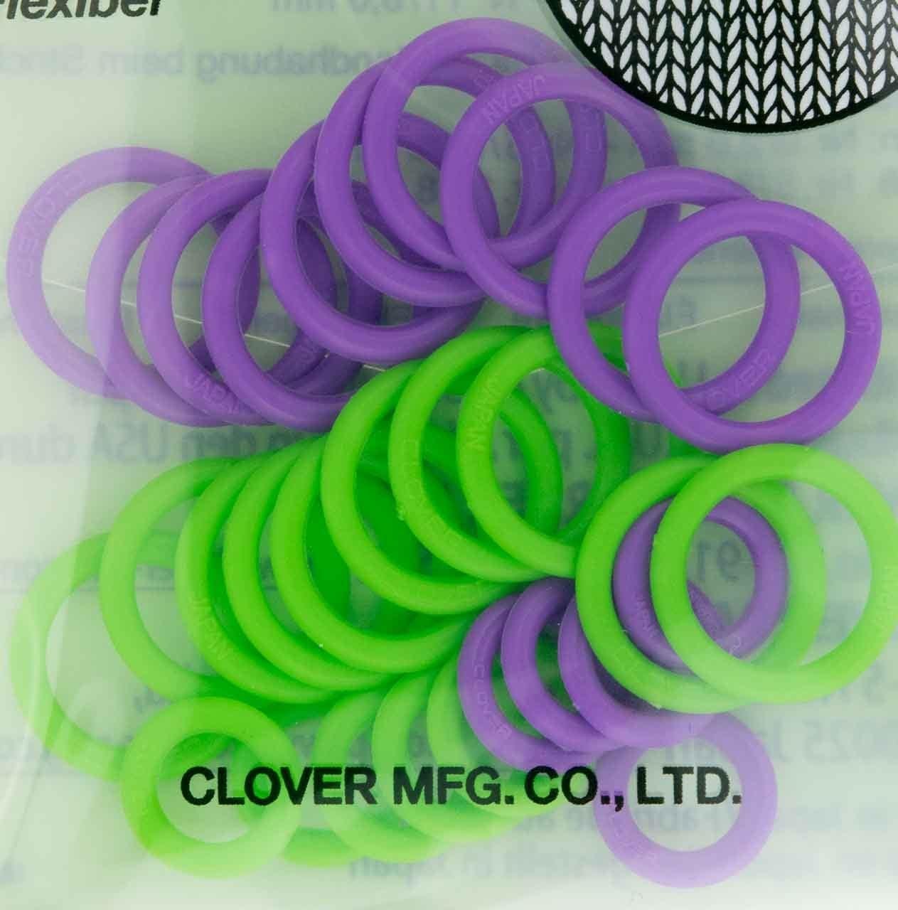 Clover Soft Stitch Ring Markers, Multicoloured, 5" Height, 2.6" Length, 0.2" Width