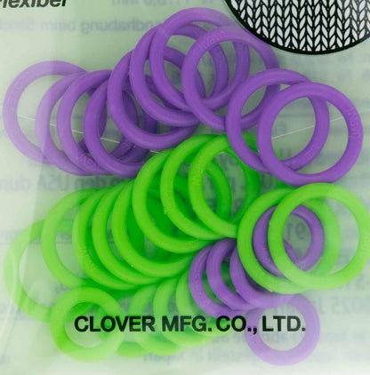 Clover Soft Stitch Ring Markers, Multicoloured, 5" Height, 2.6" Length, 0.2" Width