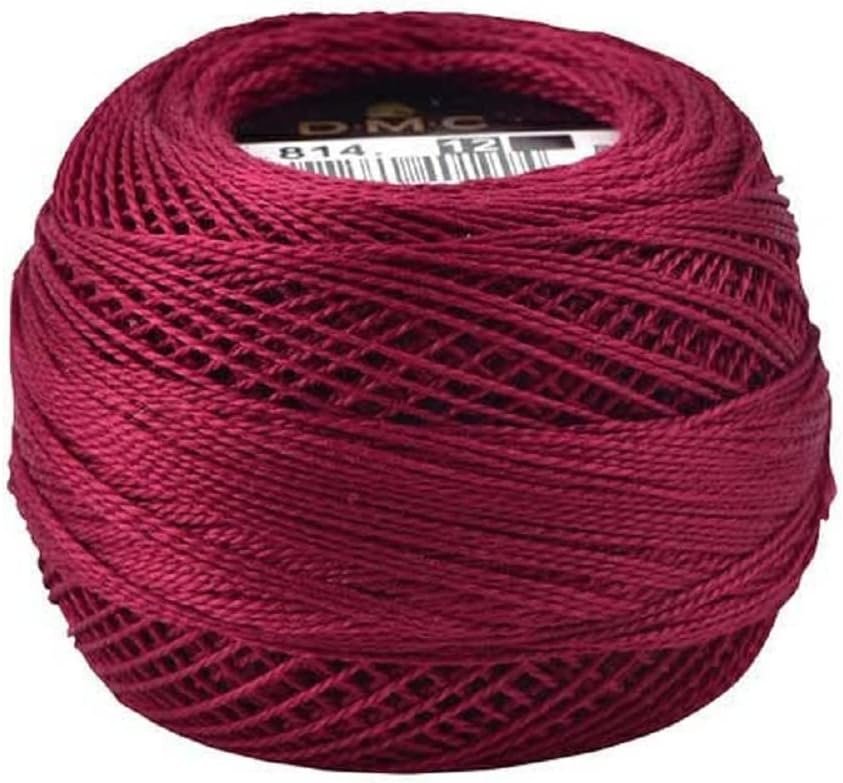 DMC 116 12-814 Pearl Cotton Thread Balls, Dark Garnet, Size 12