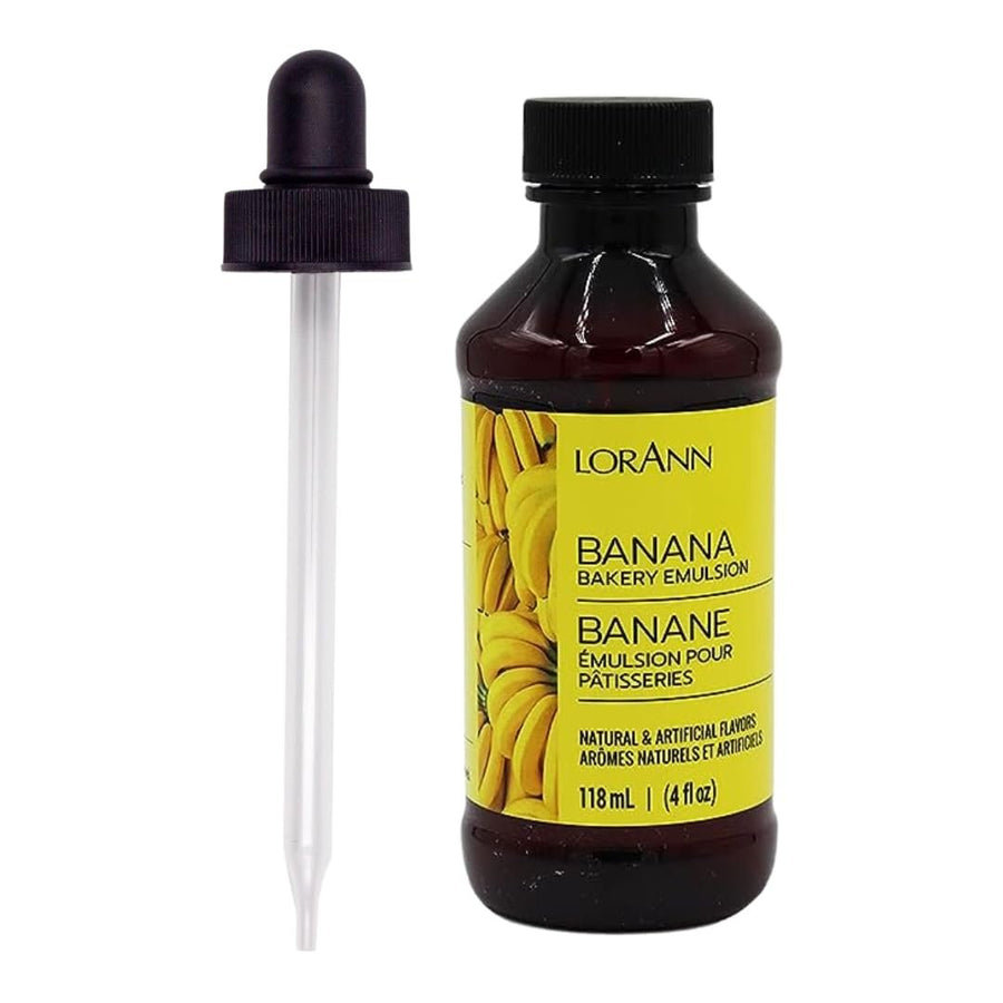 LorAnn Flavoring Extract (4 oz) Banana flavor with 4 oz Eye Dropper - Extracts and Flavorings for Baking and Lip Gloss Flavoring, Candy Making, etc