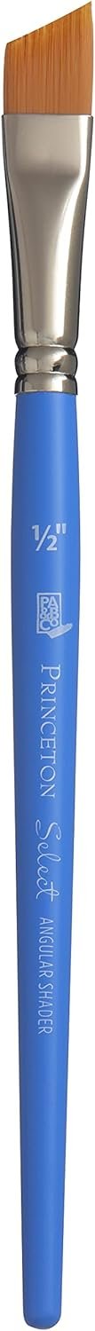 Princeton Art & Brush Princeton Select Artiste, Series 3750, Paint Brush for Acrylic, Watercolor and Oil, Angle Shader, 1/2 Inch