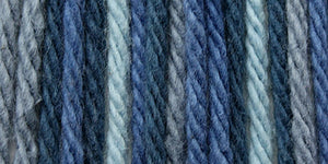 Bernat Handicrafter Cotton Yarn, Gauge 4 Medium Worsted, Blue Camo