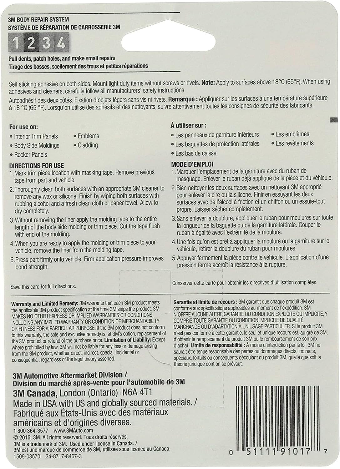 3M Super Strength Molding Tape, 03615, 7/8 in x 5 ft