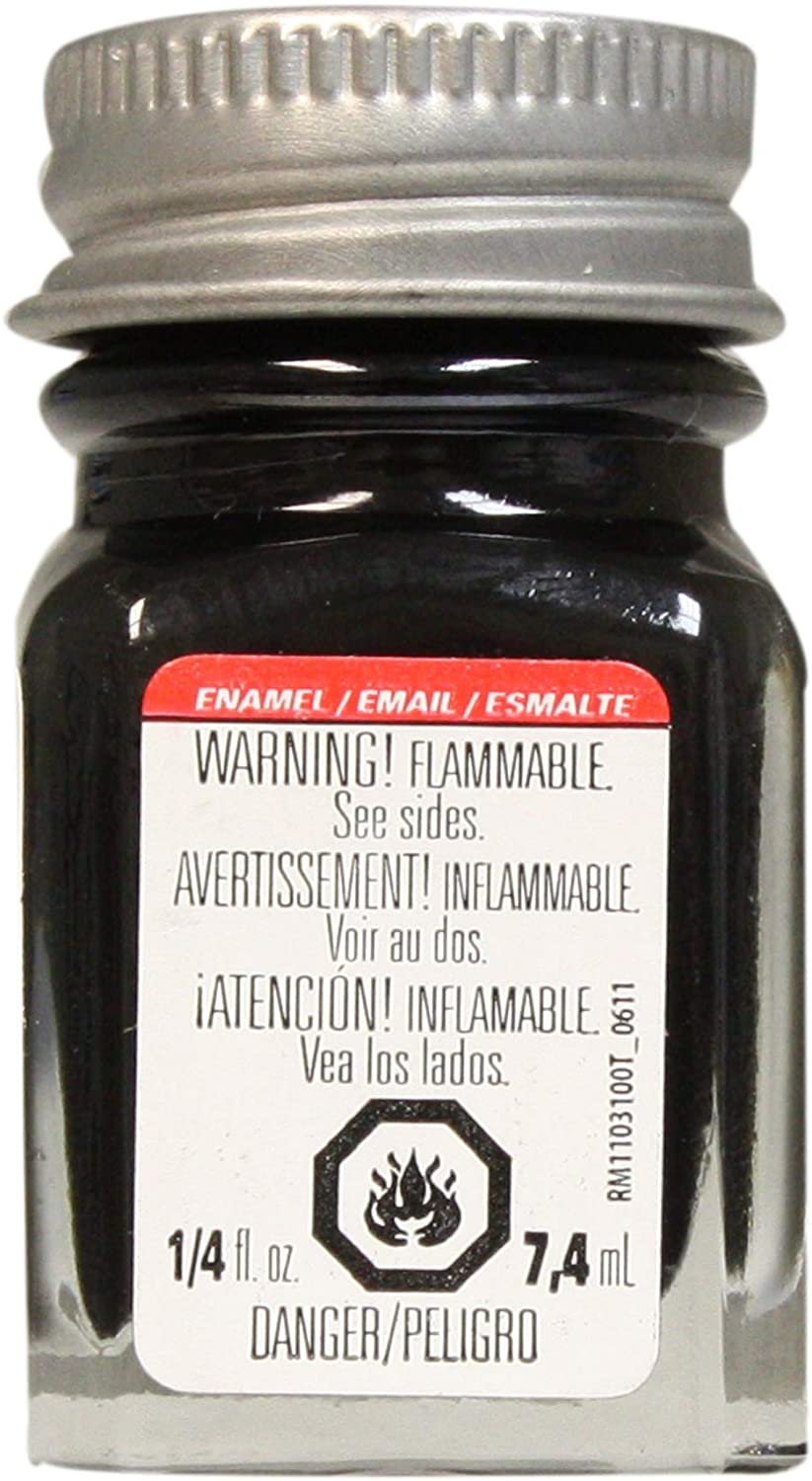 Testor's 1139TT 1/4 Oz Black Semi Gloss Enamel Hobby Paint