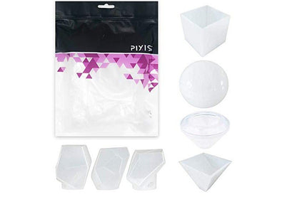 Pixiss Gem Stone Resin Molds 7Pcs Silicone Quartz Crystal Molds for Resin,Multi-Facet Gemstone Resin Molds,Epoxy UV Resin Molds for Resin Jewelry,Resin Art Craft