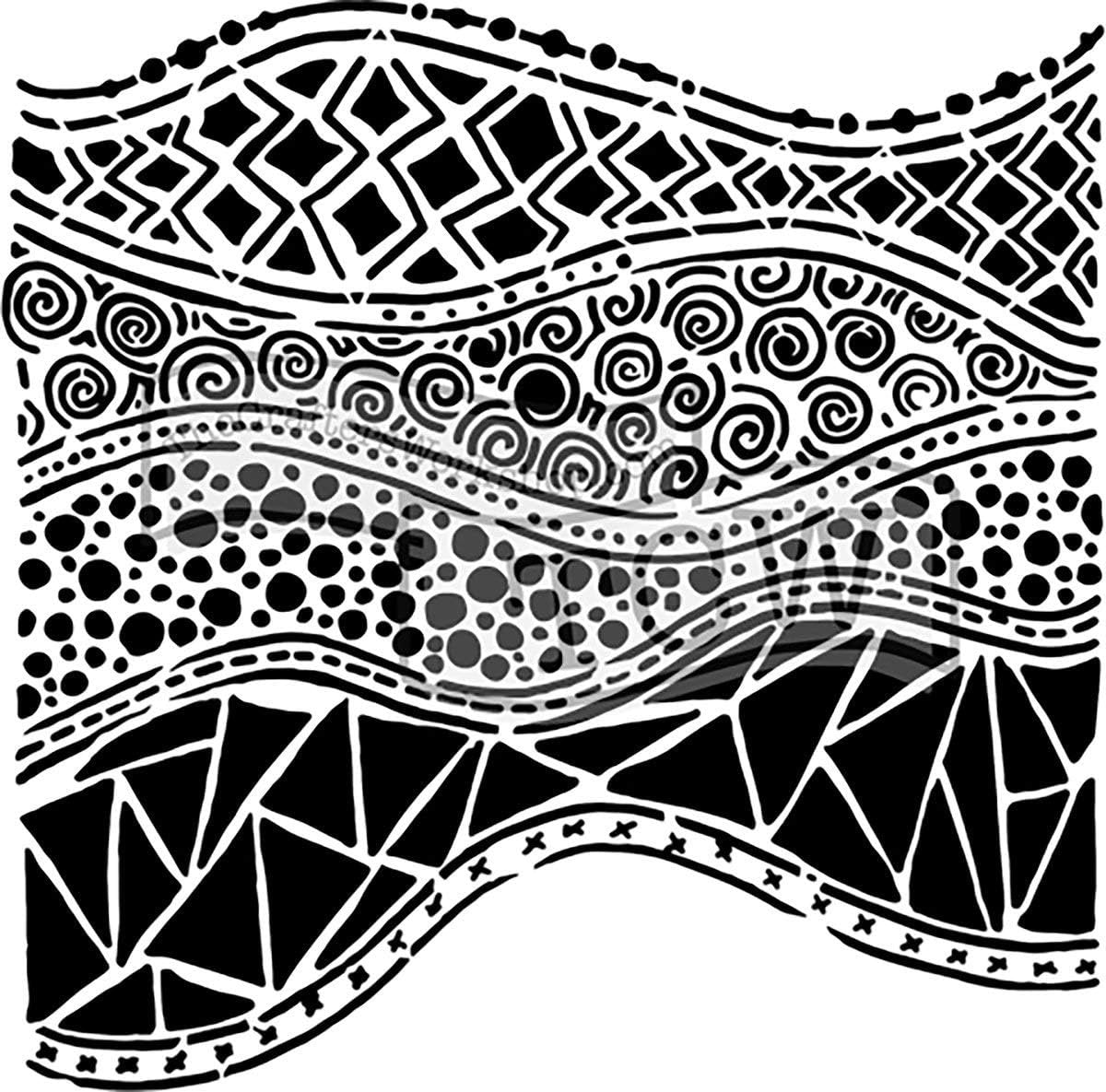 Crafters Workshop TCW743 Template 12"X12"-Crazy Waves