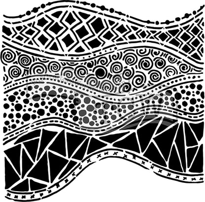 Crafters Workshop TCW743 Template 12"X12"-Crazy Waves