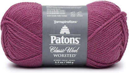Patons Classic Wool Yarn, Rich Raspberry
