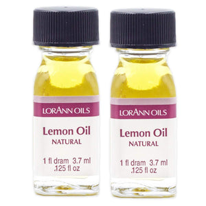 LorAnn Lemon Oil Super Strength, Natural Flavor, 1 dram (.0125 fl oz. 3.7 ml) - 2 pack