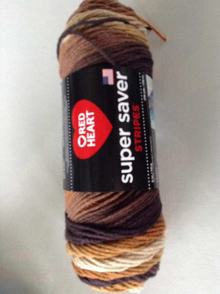 RED HEART Super Saver yarn, Latte Stripe