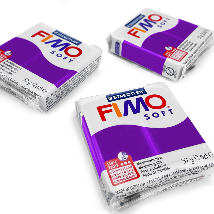 FIMO Soft Polymer Oven Modelling Clay - Most Popular Colours - 57g - Set of 3 - Black