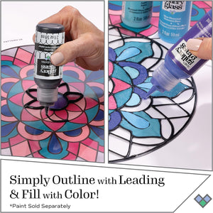 Gallery Glass, Black Liquid 2 fl oz Leading Perfect for Stained Glass DIY Paint Projects, 19702